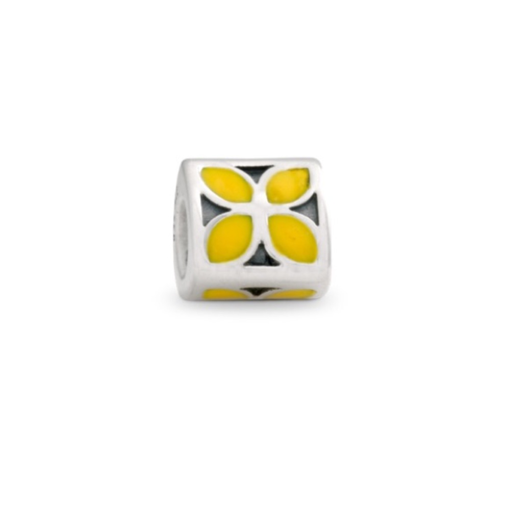 Authentic retired pandora yellow flower charm